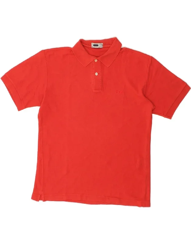 FILA Mens Polo Shirt IT 48 Medium Red Cotton