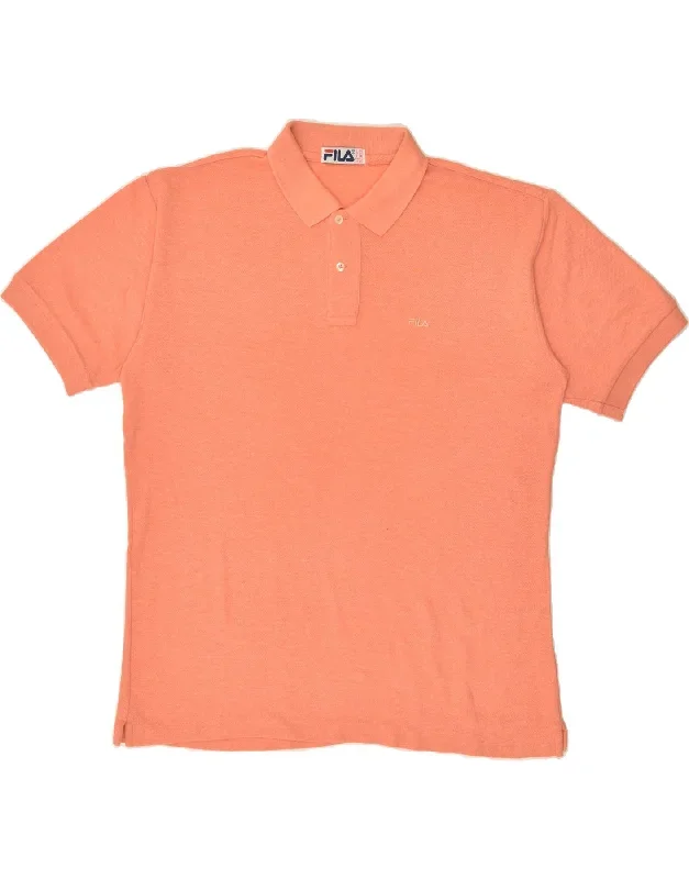 FILA Mens Polo Shirt IT 50 Medium Orange