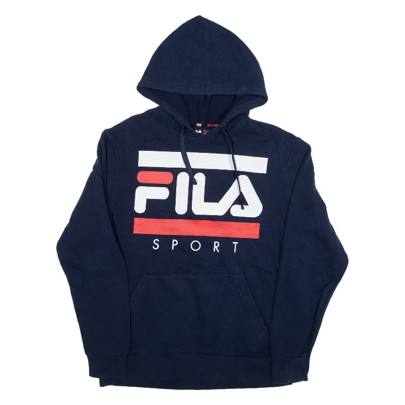 FILA SPORT Hoodie Blue Pullover Mens S