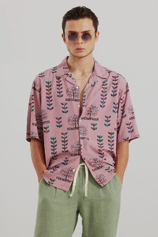 Folk Art Pink Oversized Shirt