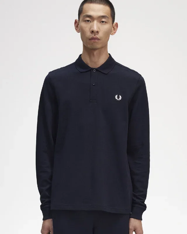 fred-perry-l-s-plain-polo-shirt-navy