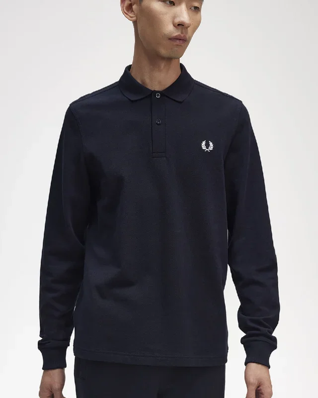 fred-perry-l-s-plain-polo-shirt-navy