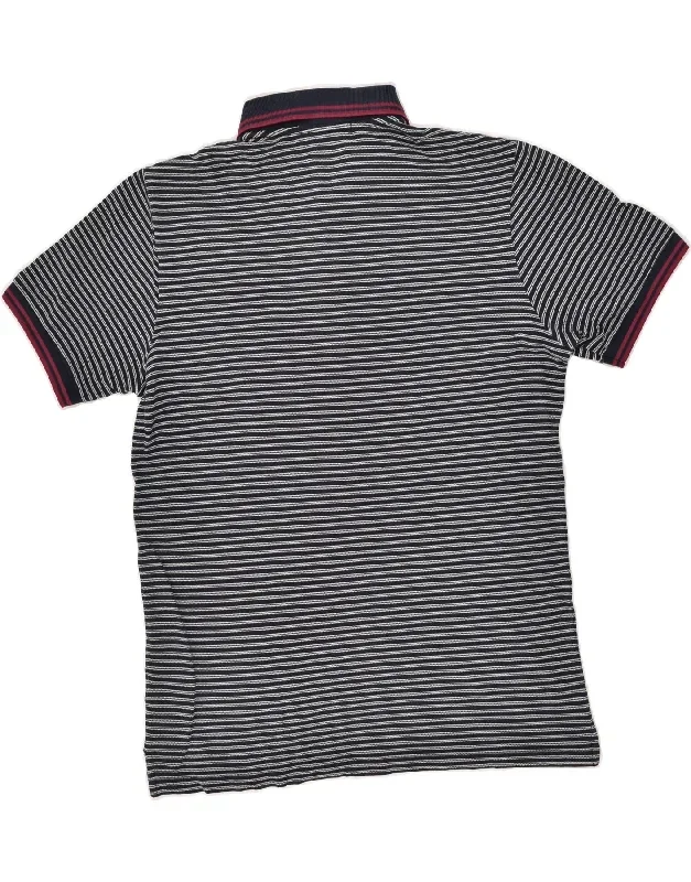 fred-perry-mens-polo-shirt-small-navy-blue-striped-cotton