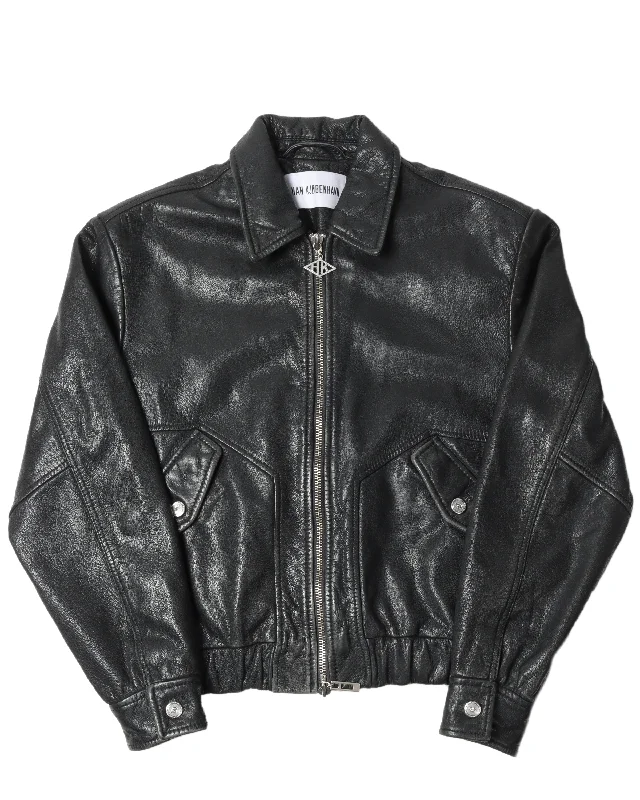 Goat Leather Bomber Jacket