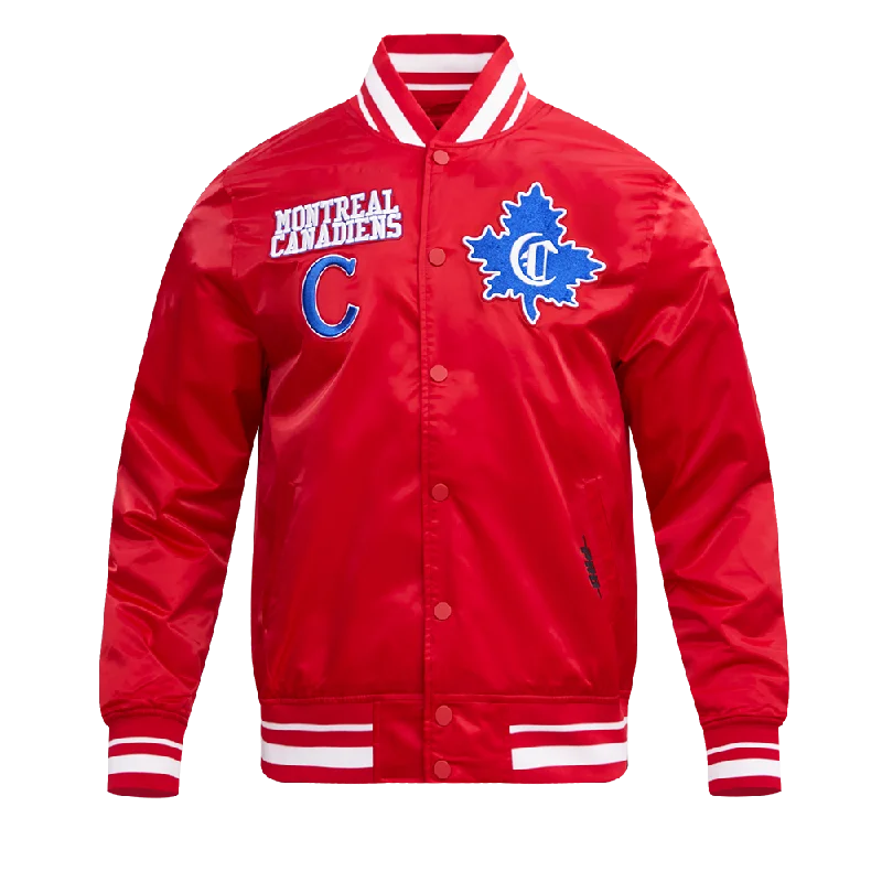 NHL MONTREAL CANADIENS RETRO CLASSIC MEN'S RIB SATIN JACKET (RED)