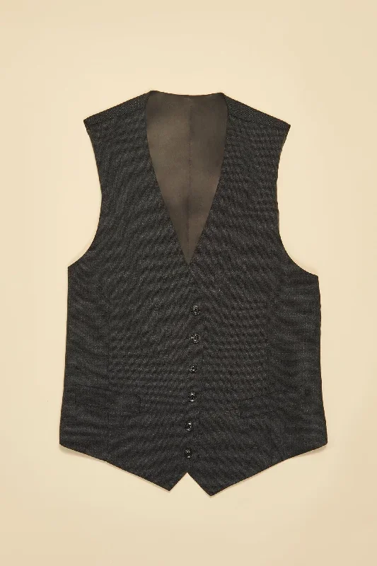 Hobart Hopsack Vest in Charcoal