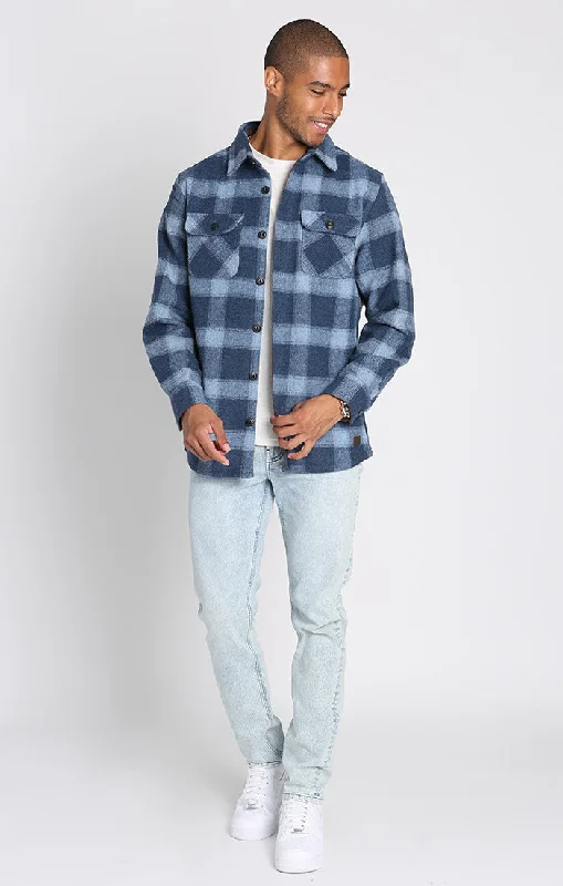 BLUE PLAID WOOL