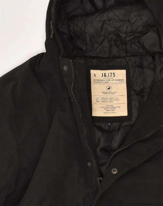 jack-jones-mens-hooded-windbreaker-jacket-uk-40-large-black-polyester-2