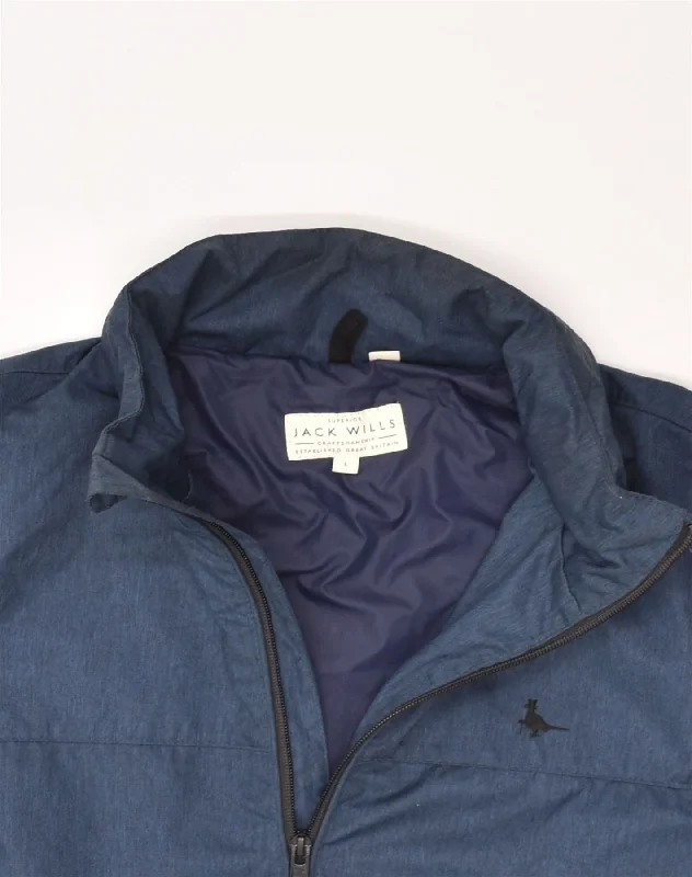 jack-wills-mens-rain-jacket-uk-40-large-blue-polyester