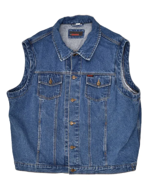 JEAXXS Mens Denim Gilet EU 50/52 Large Blue Cotton