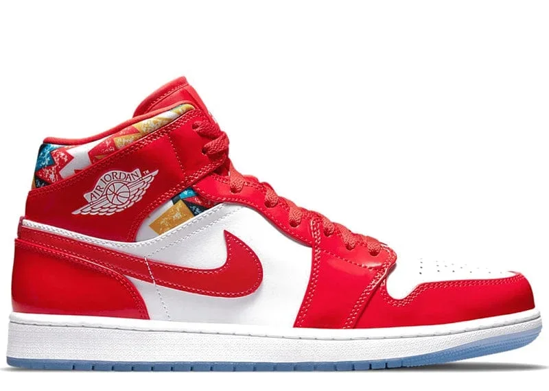 Jordan 1 Mid Barcelona Sweater Red Patent