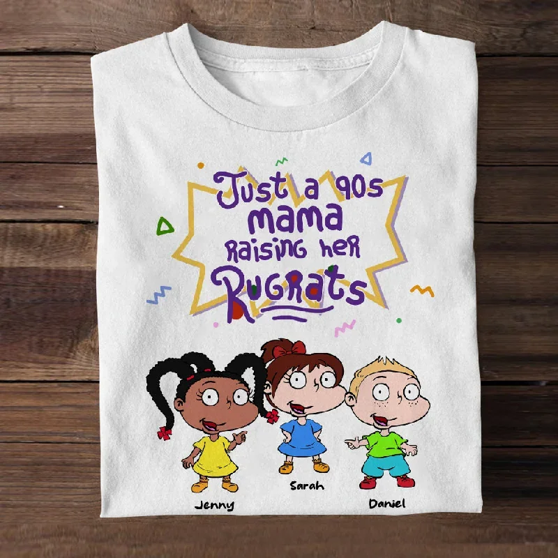 Just A 90s Mama, Gift For Mom, Personalized Shirt, Cartoon Kids Shirt 03NAHN050123TM