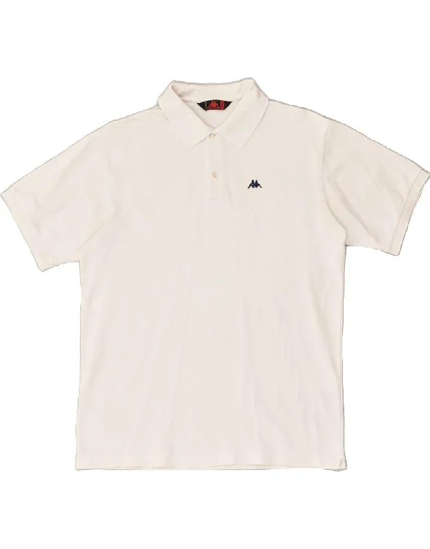 KAPPA Mens Polo Shirt Large White Cotton