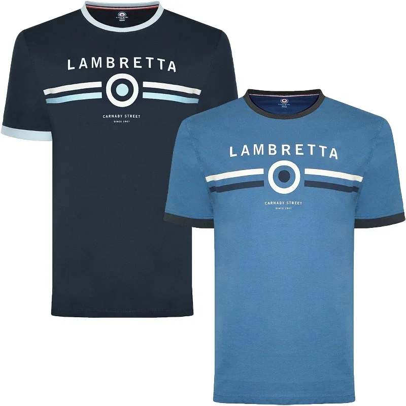 Lambretta Mens Target Ringer Retro T-Shirt