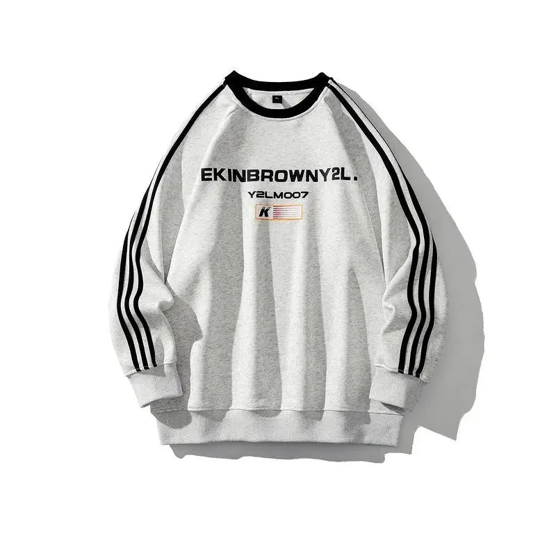 letter-printed-three-stripe-round-neck-sweatshirt