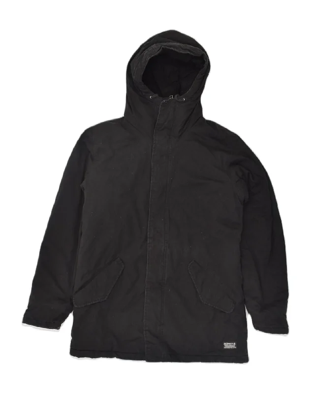 LEVI'S Mens Hooded Windbreaker Jacket UK 38 Medium Black Cotton