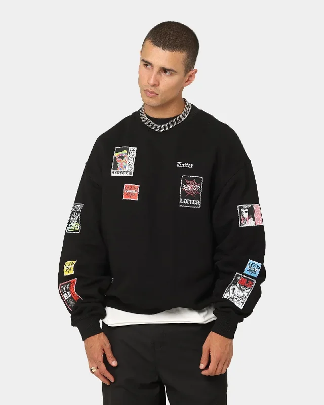 loiter-patchwork-crewneck-black-mens