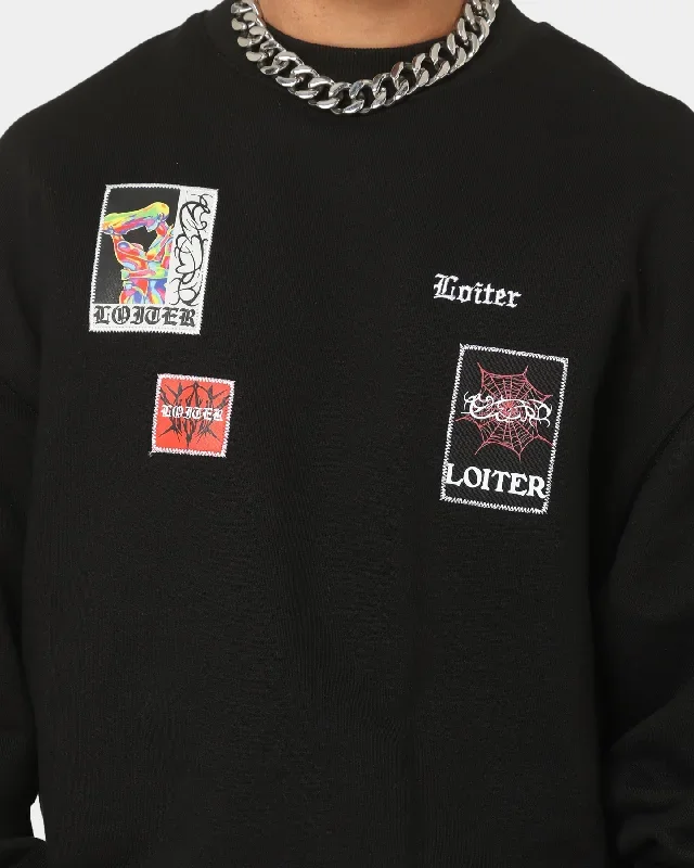 loiter-patchwork-crewneck-black-mens