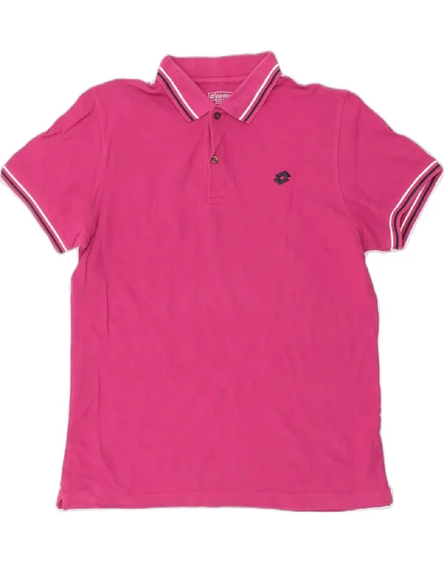 LOTTO Mens Polo Shirt XL Pink Cotton