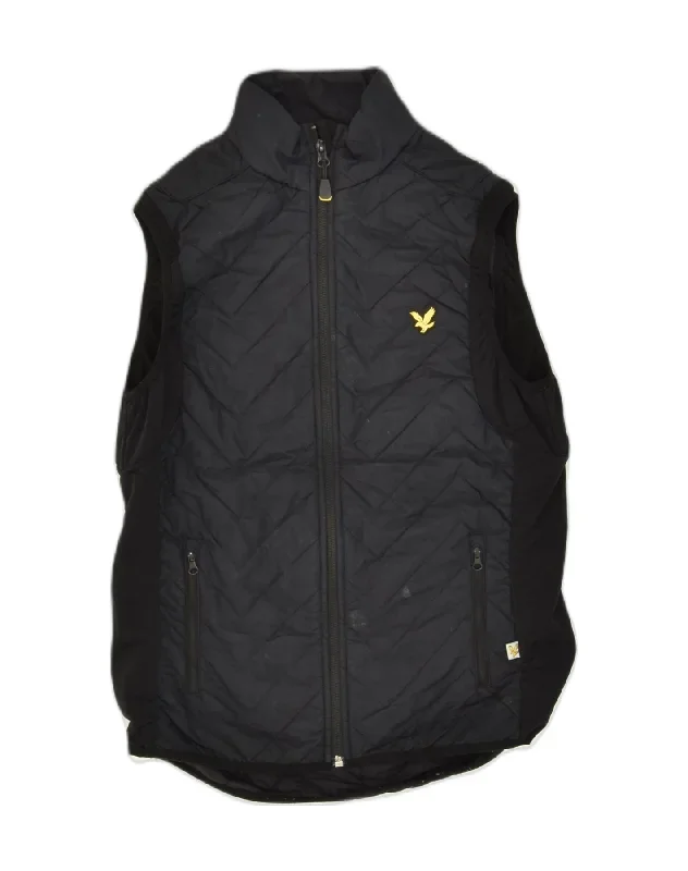 LYLE & SCOTT Mens Padded Gilet UK 36 Small Black Polyester