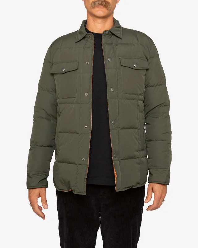 Maxwell Down Overshirt - Forest Green