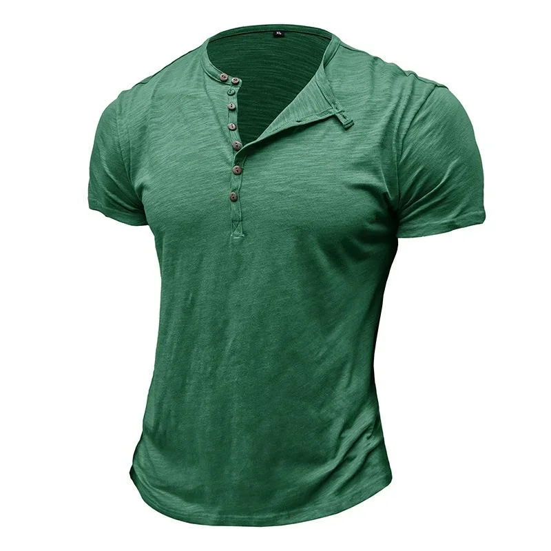 mens-casual-solid-color-henley-collar-short-sleeve-t-shirt-45227245m