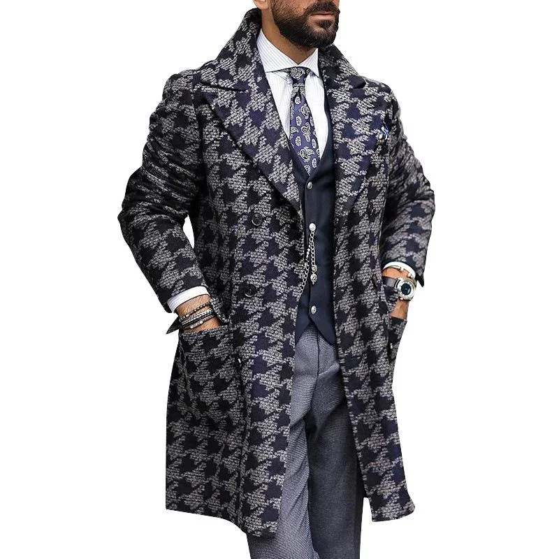 Men's Fashion Houndstooth Print Blazer Coat 11201934X