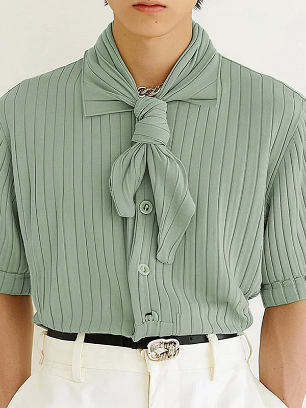 mens-solid-bow-tie-design-short-sleeve-t-shirt-skuk60308