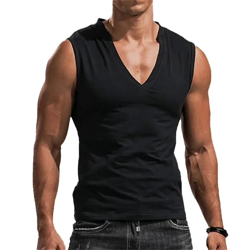 Men's Solid V Neck Tank Top 29655542Z