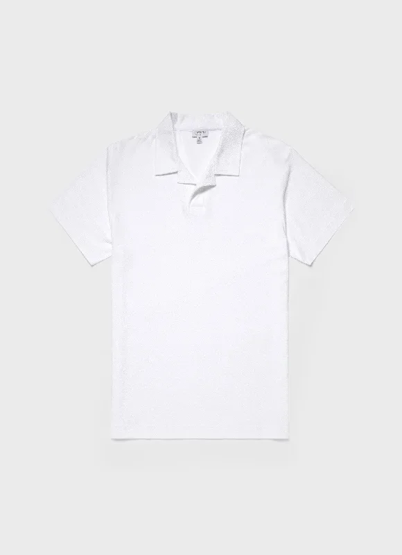 Men's Towelling Polo Shirt in White