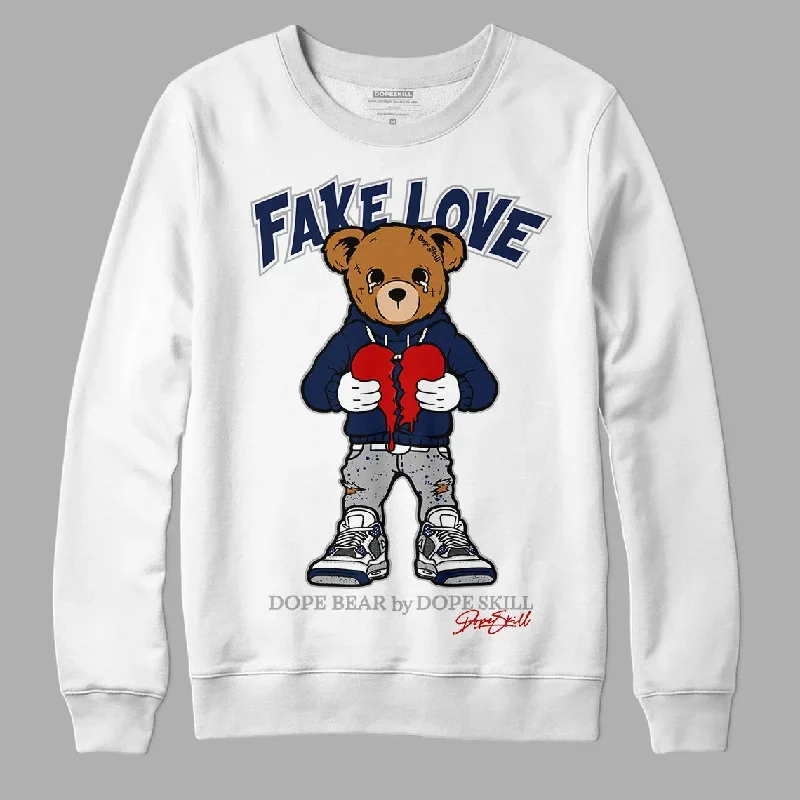 Midnight Navy 4s DopeSkill Sweatshirt Fake Love Graphic