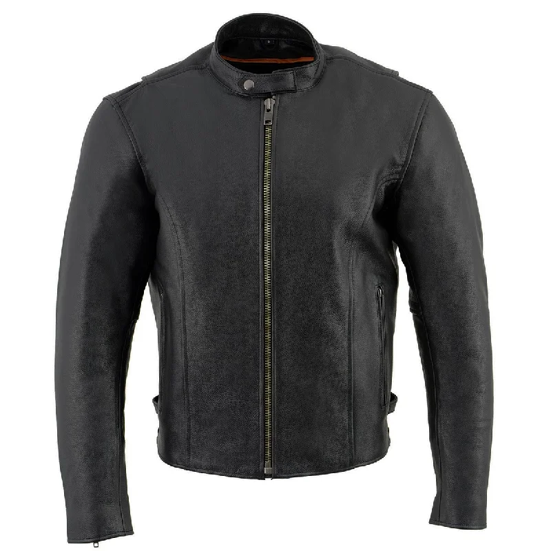 milwaukee-leather-lkm1710-mens-classic-leather-scooter-jacket-w-side-zippers