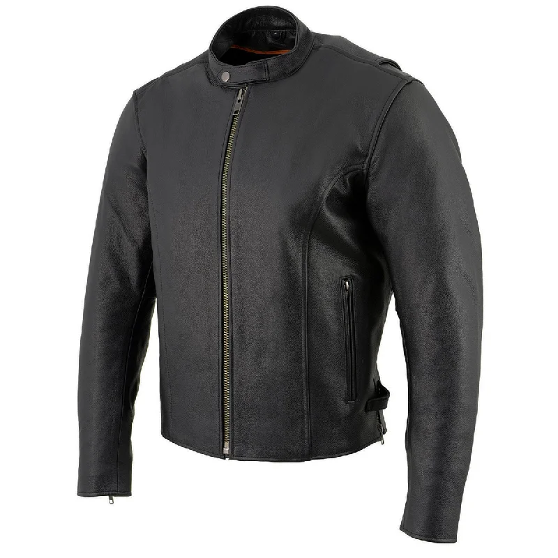 milwaukee-leather-lkm1710-mens-classic-leather-scooter-jacket-w-side-zippers