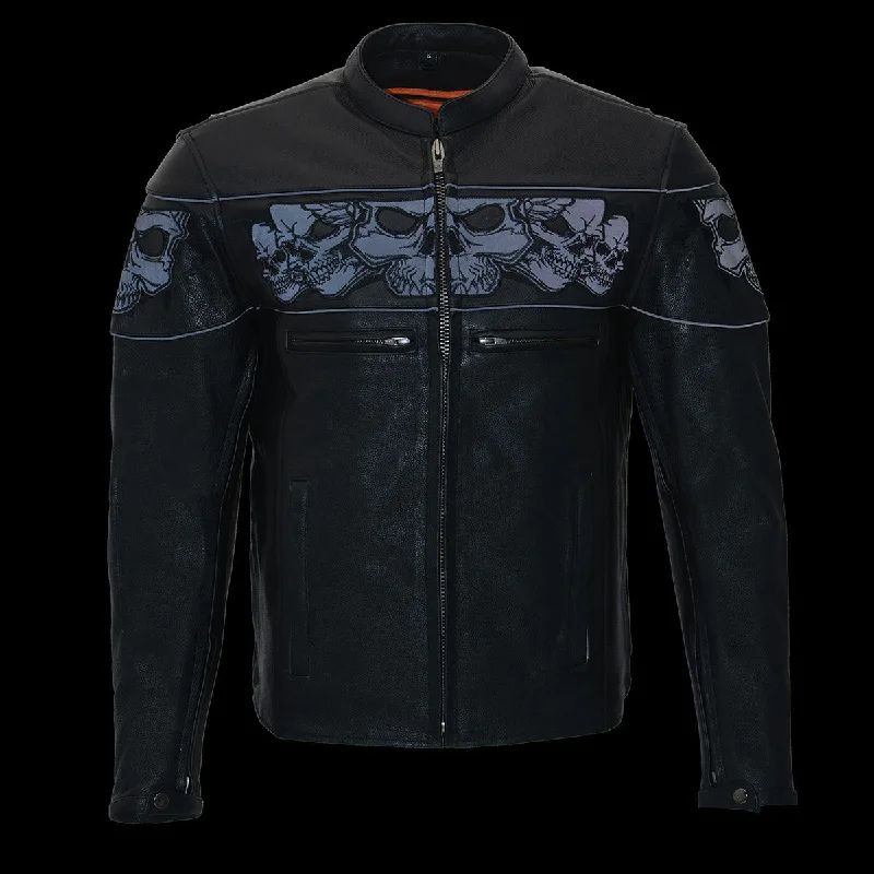 milwaukee-leather-mens-crossover-black-leather-scooter-jacket-with-reflective-skulls-and-gun-pockets