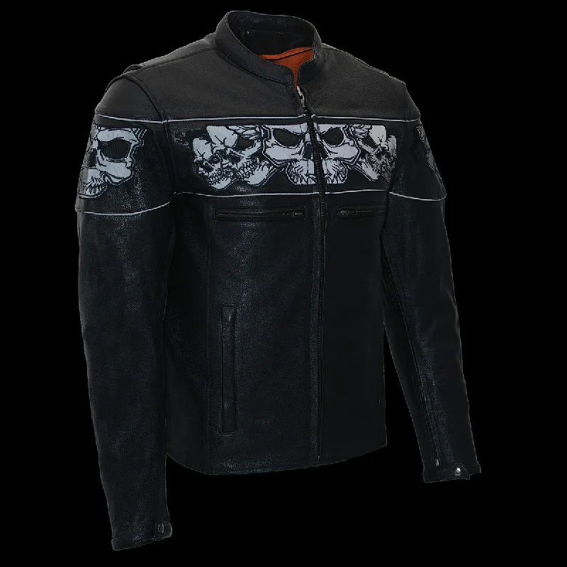 milwaukee-leather-mens-crossover-black-leather-scooter-jacket-with-reflective-skulls-and-gun-pockets