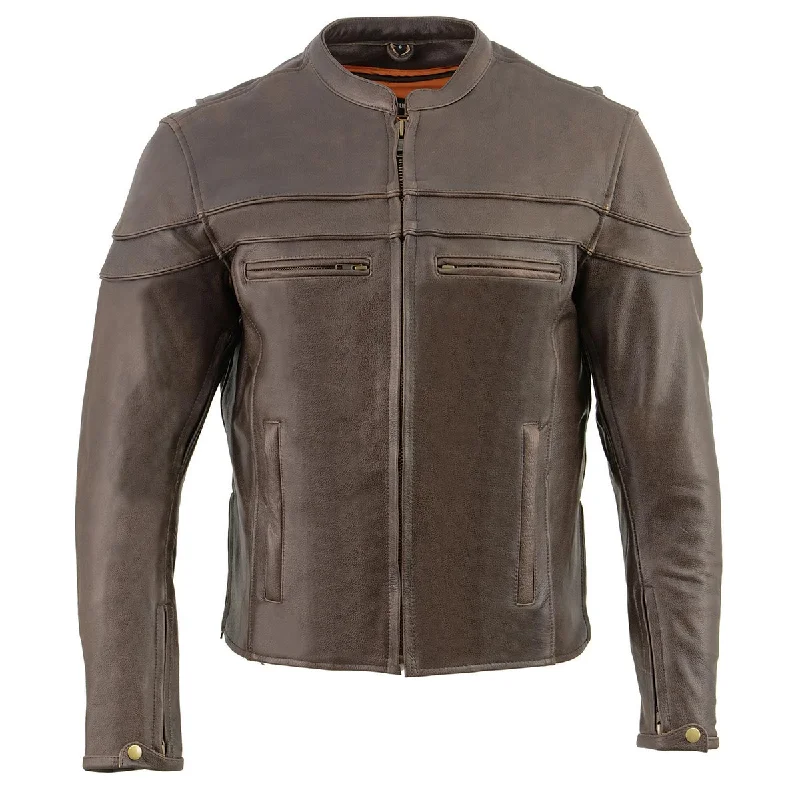 milwaukee-leather-mens-sporty-crossover-retro-brown-leather-scooter-jacket-with-gun-pocket