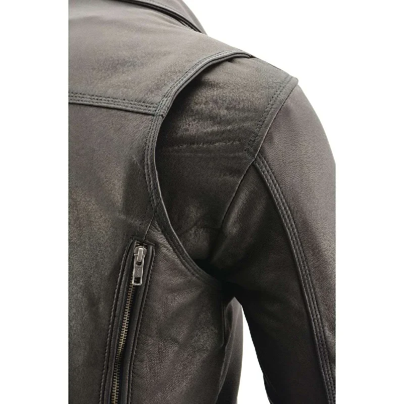 milwaukee-leather-mlm1516-mens-lightweight-triple-stitch-extra-long-beltless-biker-jacket