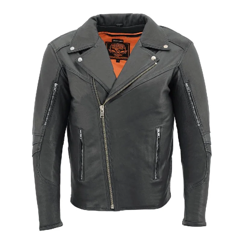 milwaukee-leather-mlm1516-mens-lightweight-triple-stitch-extra-long-beltless-biker-jacket