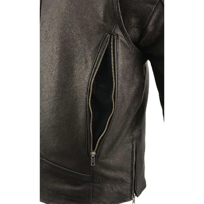 milwaukee-leather-mlm1516-mens-lightweight-triple-stitch-extra-long-beltless-biker-jacket