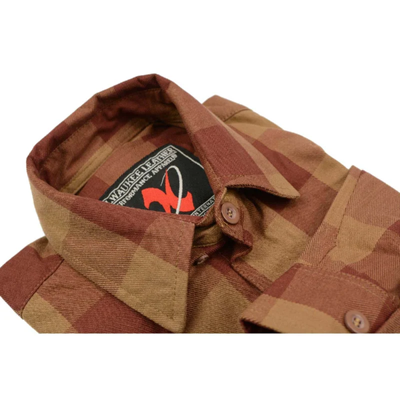 milwaukee-leather-mng11653-mens-brown-and-beige-long-sleeve-cotton-flannel-shirt