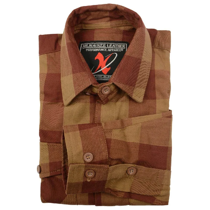 milwaukee-leather-mng11653-mens-brown-and-beige-long-sleeve-cotton-flannel-shirt