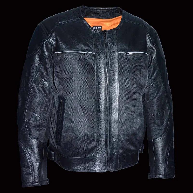 milwaukee-performance-textile-mpm1795-mens-black-leather-mesh-racer-jacket-with-removable-rain-jacket-liner