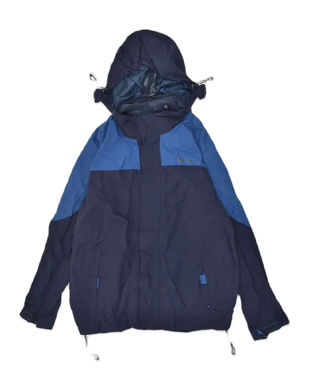 MOUNTAIN WAREHOUSE Mens Hooded Rain Jacket UK 38 Medium Navy Blue