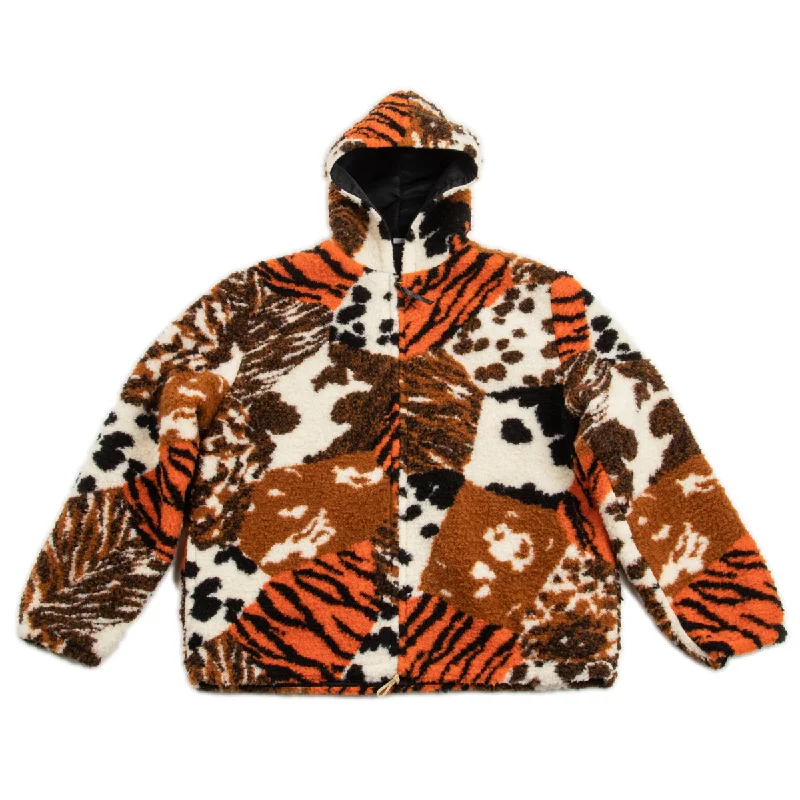 Multi Panel Animal Fur Parka