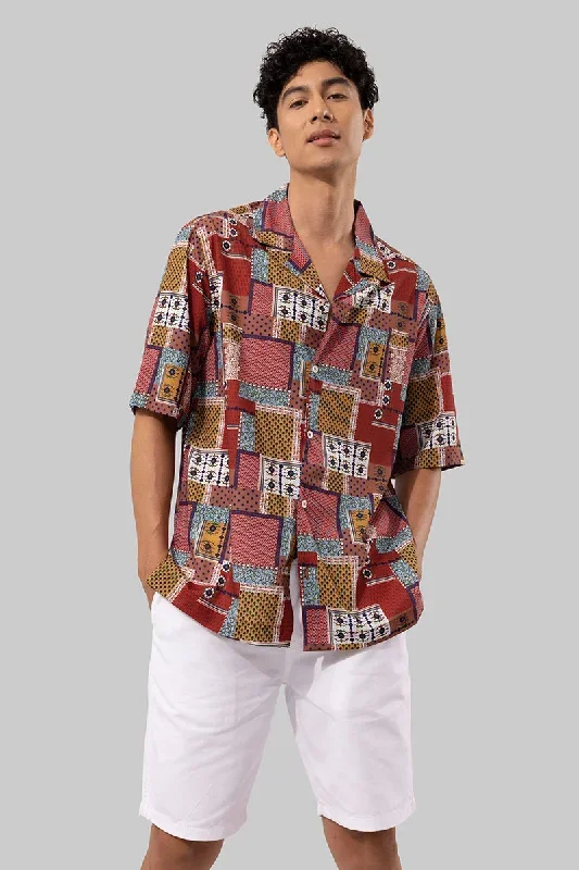 Multiprint Bandana Oversized Shirt