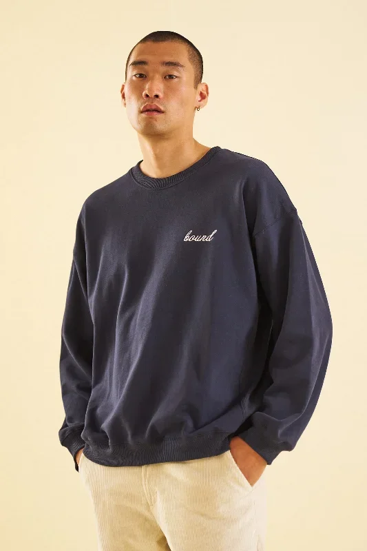 NAVY PREMIUM SCRIPT SWEATER