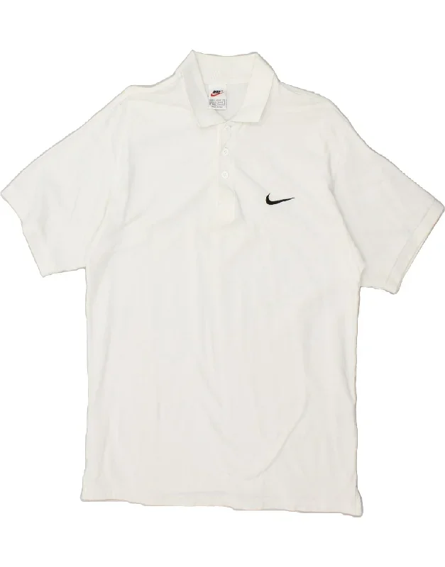 NIKE Mens Polo Shirt UK 36/38 Small White Cotton