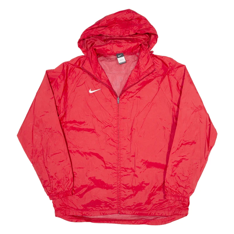 NIKE Mens Shell Jacket Red Hooded 2XL