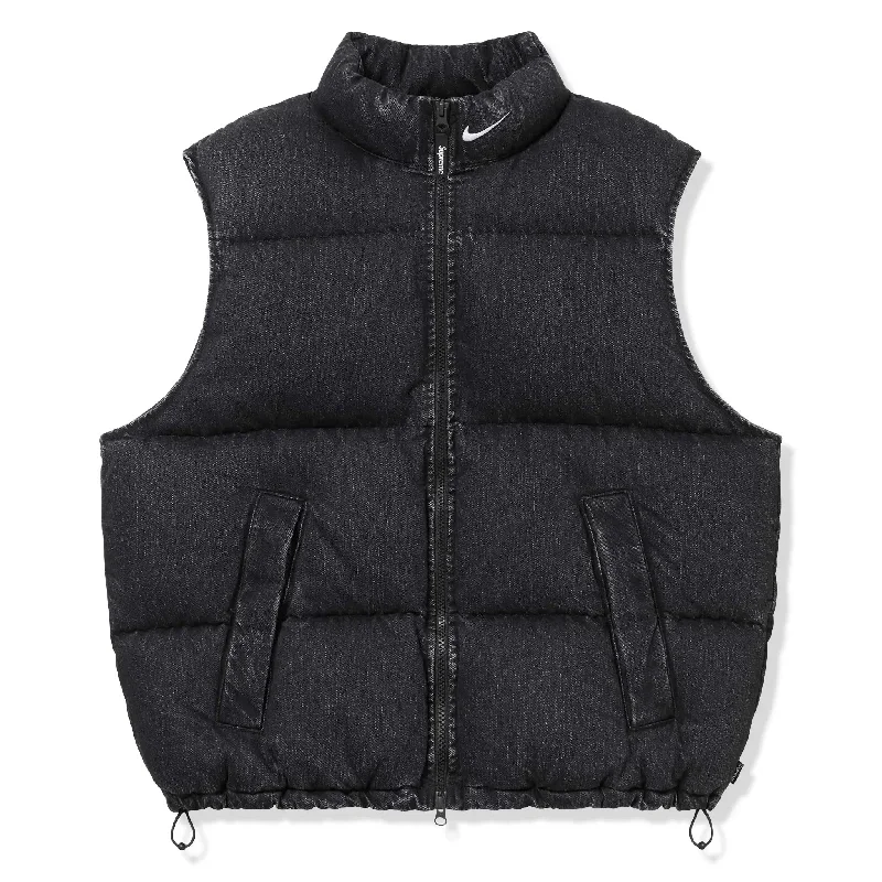 Nike x Supreme Denim Black Puffer Gilet