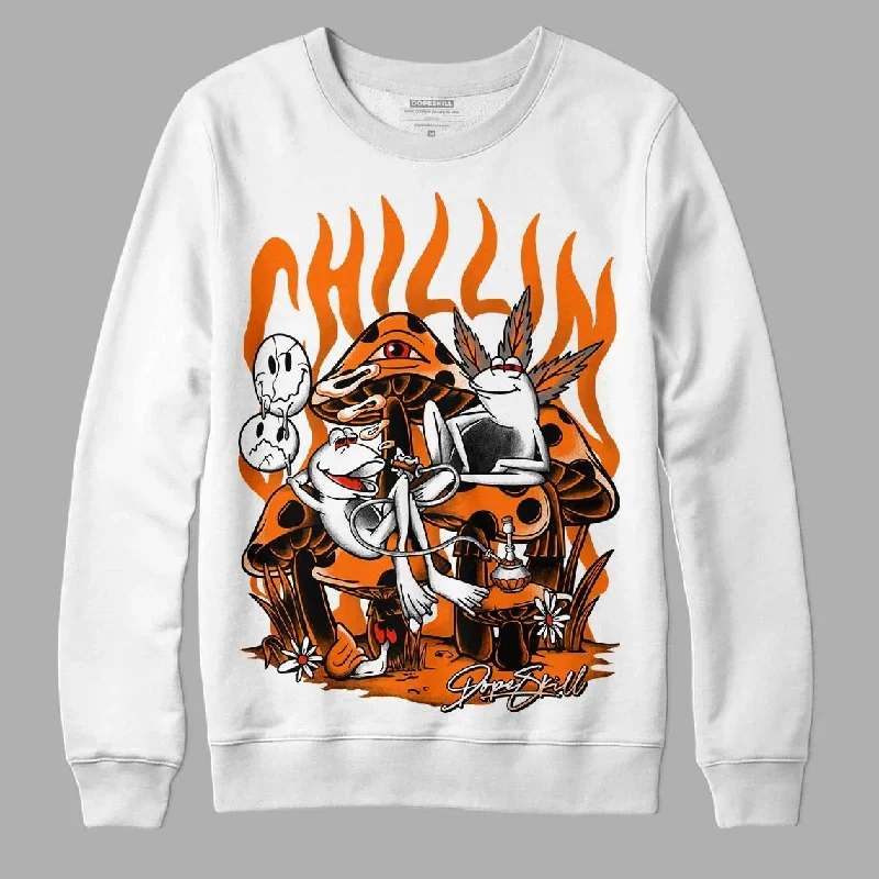 Orange Black White DopeSkill Sweatshirt Chillin Graphic